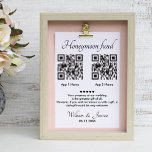 Honeymoon Fund With 2 QR Code Enclosure Card<br><div class="desc">Personalise a Card to be a Modern Idea for your special day to Invite guests to make a contribution to your honeymoon with this Minimalist Two QR Codes Template. Add your full details, All text style, colors, sizes can be modified to fit your needs. If you need help or matching...</div>