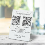 Honeymoon Fund With 2 QR Code Pedestal Sign<br><div class="desc">Personalise a Sign to be a Modern Idea for your special day to Invite guests to make a contribution to your honeymoon with this Minimalist Two QR Codes Template. Add your full details, All text style, colors, sizes can be modified to fit your needs. If you need help or matching...</div>