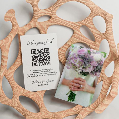 Honeymoon Fund With QR Code And Photo Enclosure Card