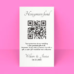 Honeymoon Fund With QR Code Enclosure Card<br><div class="desc">Personalise a Card to be a Modern Idea for your special day to Invite guests to make a contribution to your honeymoon with this Minimalist QR Code Template. Add your full details, All text style, colors, sizes can be modified to fit your needs. If you need help or matching items,...</div>