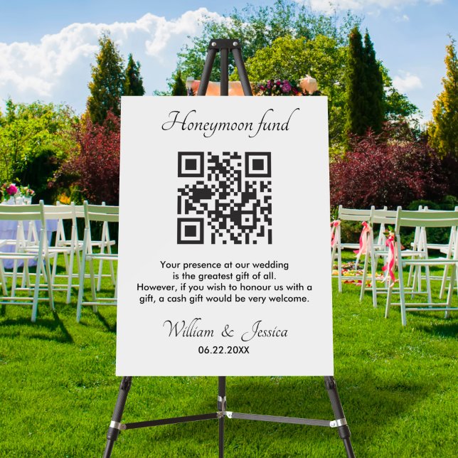 Honeymoon Fund With QR Code Foam Board (Creator Uploaded)
