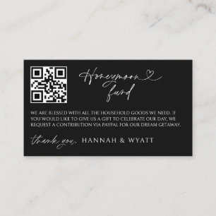 Honeymoon Gift Request Wedding Enclosure Scan Card