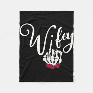 Honeymoon Gothic Bride Goth Wedding Goth Wife Husb Fleece Blanket