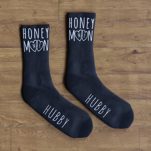Honeymoon Heart Monogram Husband Socks