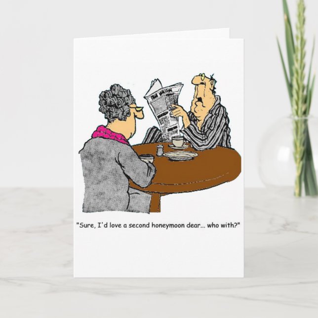 Honeymoon Humor Letterpress Thank You Card (Front)