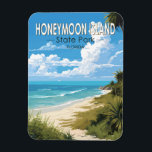 Honeymoon Island State Park Florida Travel Vintage Magnet<br><div class="desc">Honeymoon Island State Park vector artwork design. Part of a string of barrier islands sparkling in the Gulf of Mexico off Florida's West Coast.</div>