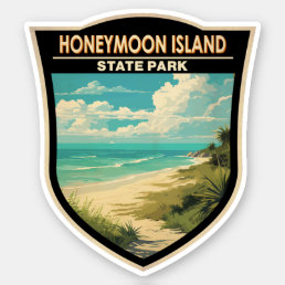Honeymoon Island State Park Florida Travel Vintage Sticker