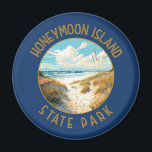 Honeymoon Island State Park Retro Distressed Magnet<br><div class="desc">Honeymoon Island State Park vector artwork design. Part of a string of barrier islands sparkling in the Gulf of Mexico off Florida's West Coast.</div>