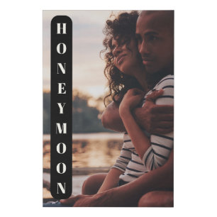 Honeymoon Lake Sunset Wedding Custom Photo Faux Canvas Print