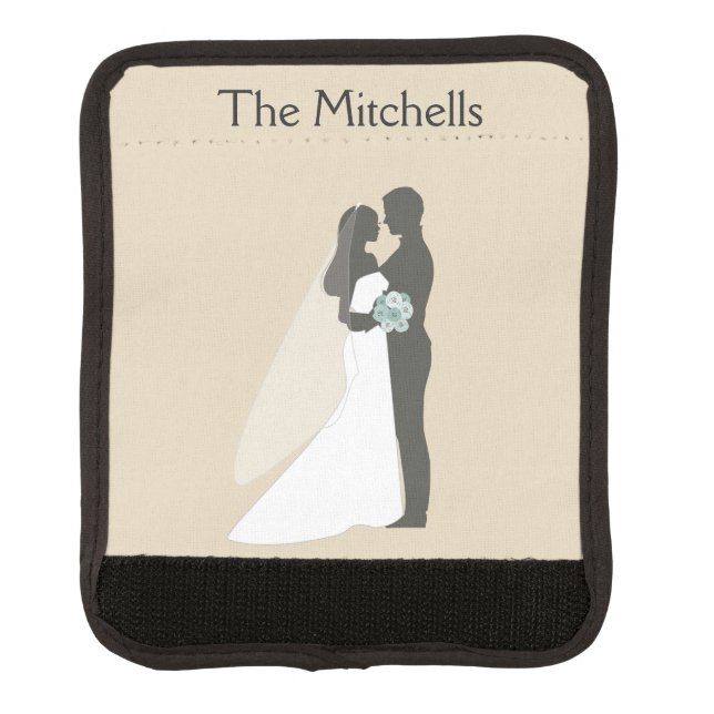 Honeymoon Newlywed Couple Luggage Handle Wrap (Front)