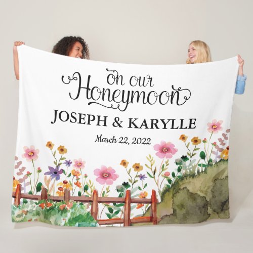 Honeymoon Personalized Blanket for the Newlyweds
