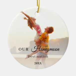 Honeymoon photo ceramic ornament