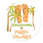 Honeymoon Puerto Vallarta Tshirts and Gifts Classic Round Sticker