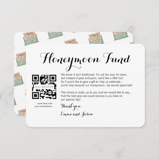 Honeymoon request inser card wedding (Front/Back)