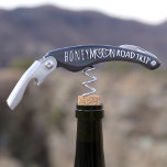Honeymoon Road Trip Heart Monogram Black Waiter's Corkscrew<br><div class="desc">Pack one of these corkscrews in your honeymoon luggage as you set off on your road trip. Add your initials in the chalk hearts and off you drive into the sunset together (don't forget the wine!) Perfect gift for the newlyweds!</div>
