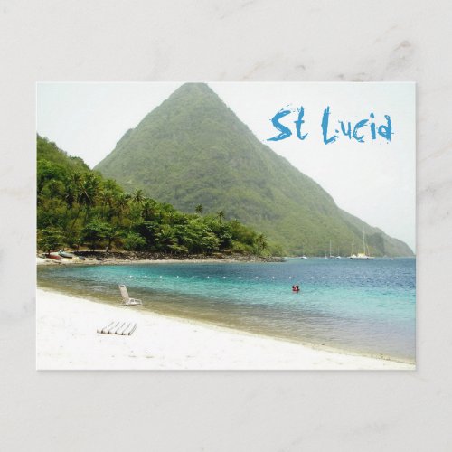 honeymoon St Lucia Postcard