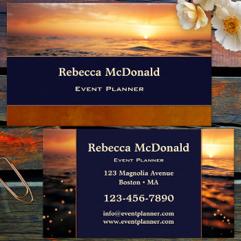Honeymoon Sunset Event Planner Business Card by sunnysites at Zazzle