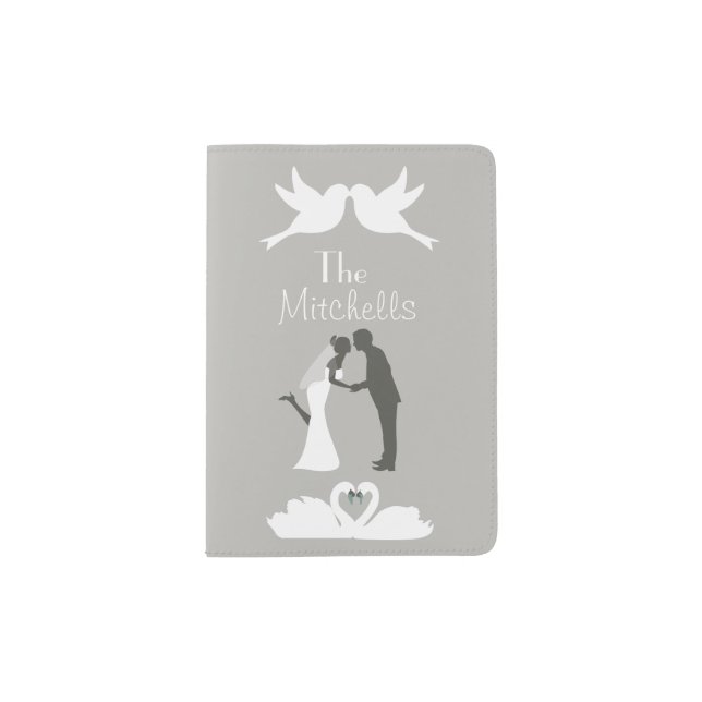 Honeymoon Travels Luggage Newlywed Couple Passport Holder (Front)