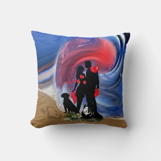 Honeymoon Valentine couple Throw Pillow (Front)