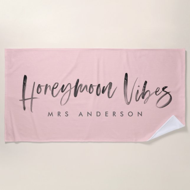Honeymoon vibes beach towel (Front)
