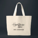 Honeymoon Vibes Large Tote Bag<br><div class="desc">Honeymoon Vibes design. Modern script text hand lettered design to make your honeymoon extra special. The perfect gift wedding for you soon to be married friend or just a treat for yourself. Part of a collection.</div>