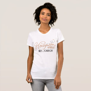 Honeymoon Vibes Love Heart and Airplane T-Shirt