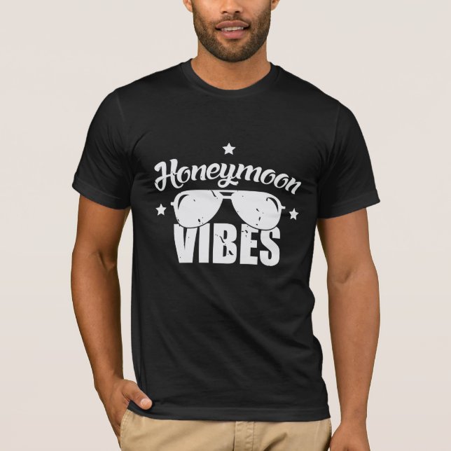 Honeymoon Vibes Married Couple Holiday Sunglasses T-Shirt (Front)