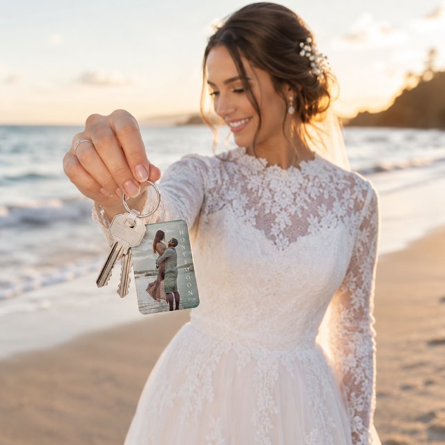 Honeymoon Wedding Custom Photo Destination Year Keychain (Creator Uploaded)