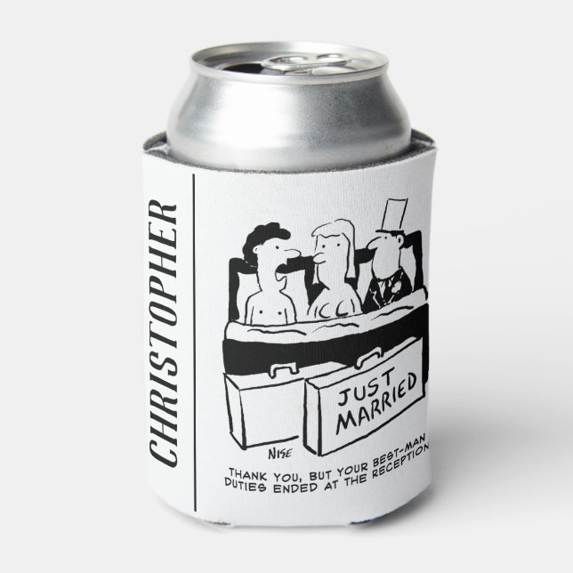 Honeymoon Wedding Night for Bride & Groom Can Cooler (Can Front)