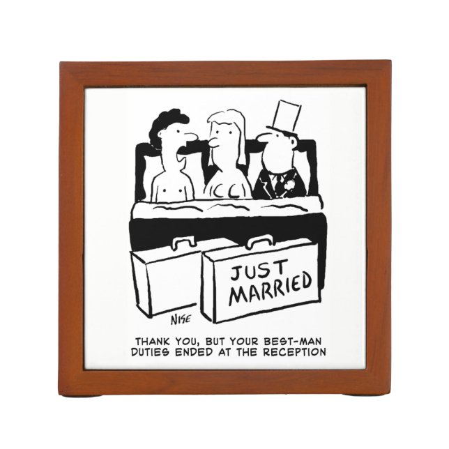 Honeymoon Wedding Night for Bride & Groom Desk Organizer (Back)