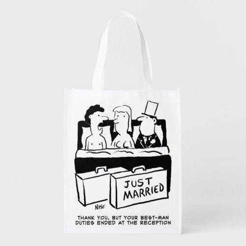 Honeymoon Wedding Night for Bride  Groom Grocery Bag