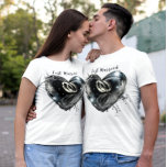 Honeymoon Wedding Rings Inside Heart Shaped T-Shirt<br><div class="desc">Fun honeymoon t-shirts for the bride and groom. These t-shirt was created for the bride and groom in mind. Great t-shirts to wear on your honeymoon. You can customize this t-shirt to announce your engagement, add your names or add your wedding date. This t-shirt is a printed image of an...</div>