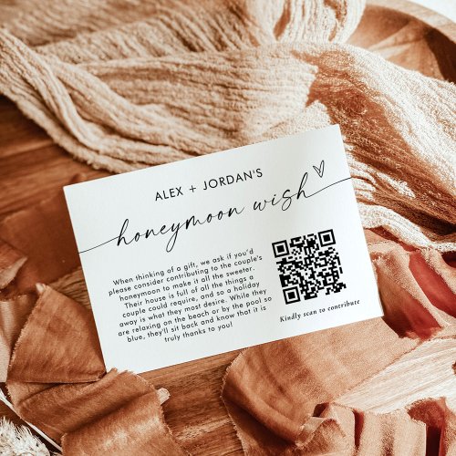 Honeymoon Wish Card  QR Code Honeymoon Fund