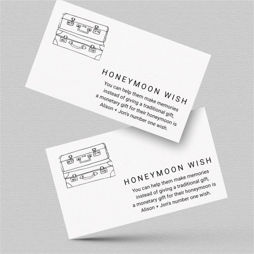 Honeymoon Wish  Fund Card with Suitcases Insert