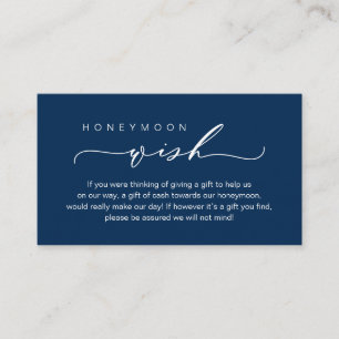 Honeymoon Wish, Fund, Classy Wedding Enclosure Card