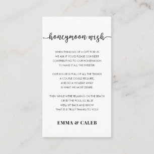 Honeymoon Wish Fund Enclosure Card