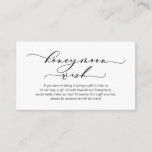 Honeymoon Wish, Modern romantic design Enclosure C<br><div class="desc">This is the Modern black elegant romantic,  Script minimalism,  typeface font,  Wedding Enclosure Card. You can change the font colours,  and add your wedding details in the matching font / lettering. #TeeshaDerrick</div>