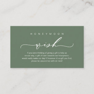 Honeymoon Wish, Modern romantic design Enclosure Card