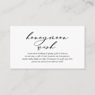 Honeymoon Wish, Modern romantic design Enclosure Card