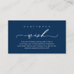 Honeymoon Wish, Modern romantic design Enclosure Card<br><div class="desc">This is the Modern black elegant romantic script,  Wedding honeymoon wish Enclosure Card,  in Navy blue themed. You can change the font colours,  and add your wedding details.</div>