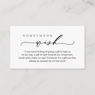Honeymoon Wish, Modern romantic design Enclosure Card