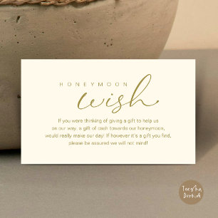 Honeymoon Wish, Modern Romantic Wedding Enclosure Card