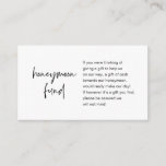 Honeymoon Wish or Fund, Modern Script Enclosure Ca<br><div class="desc">This is the Modern black casual elegance nk,  Script minimalism,  typeface font,  Wedding Enclosure Card. You can change the font colours,  and add your wedding details in the matching font / lettering. #TeeshaDerrick</div>