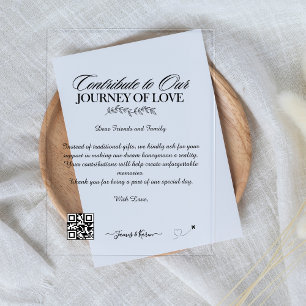 Honeymoon Wish Registry Qr Code Wedding Gift Acrylic Invitations