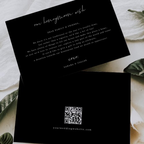 Honeymoon Wish Wedding Gift Request Enclosure Card
