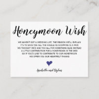 Honeymoon Wish Wedding Insert Cards