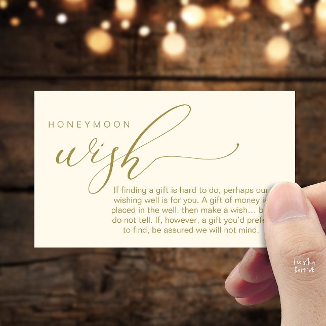 Honeymoon Wish Wishing Well, Fund, A Note On Gifts Enclosure Card (Honeymoon Fund Wishing Well, Wish, A Note On Gifts Enclosure Card in Yellow Gold)