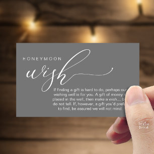 Honeymoon Wish Wishing Well, Fund, A Note On Gifts Enclosure Card