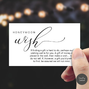 Honeymoon Wish Wishing Well, Fund, A Note On Gifts Enclosure Card