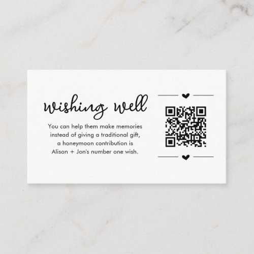 Honeymoon Wishing Well Card w QR Code Insert